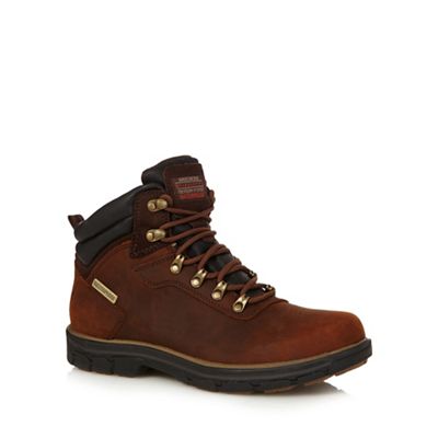 Skechers Brown leather 'Segment Ander' waterproof boots